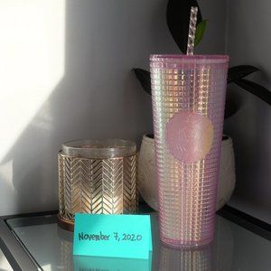 Starbucks Holiday 2020 Pink disco tumbler